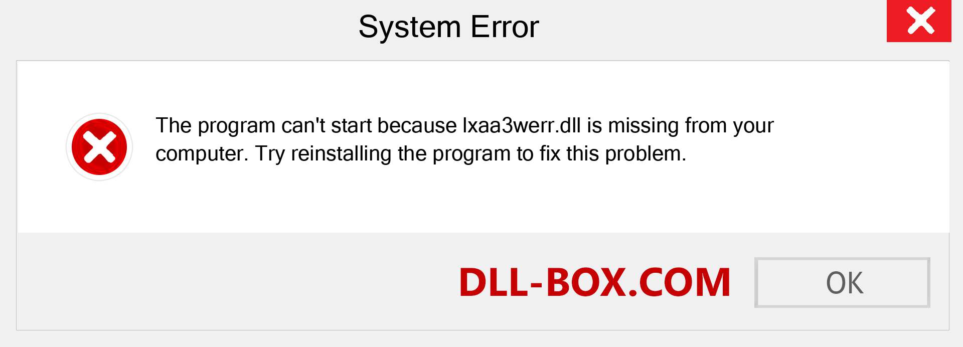  lxaa3werr.dll file is missing?. Download for Windows 7, 8, 10 - Fix  lxaa3werr dll Missing Error on Windows, photos, images